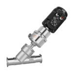 1500 smart valve positioner mounted on angle seat valve