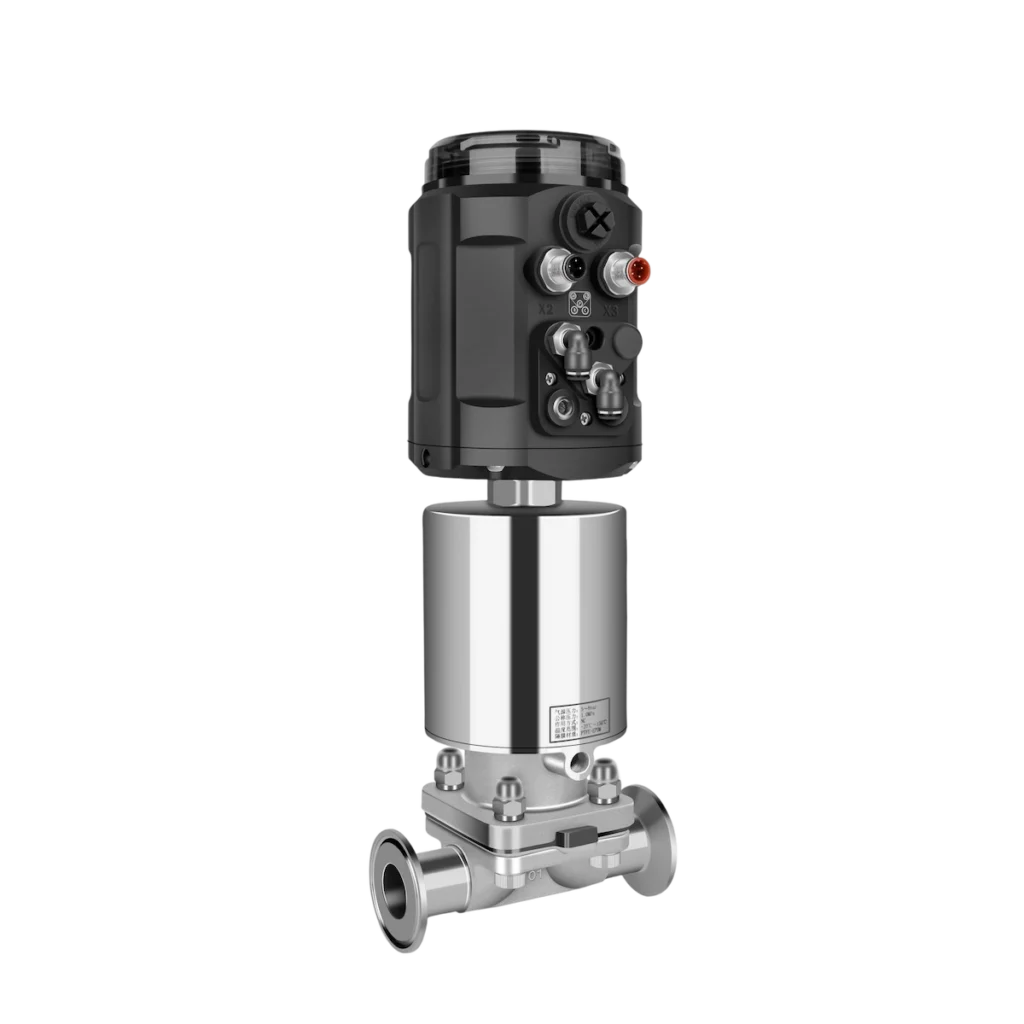 1500 smart valve positioner mounted on diaphragm valve