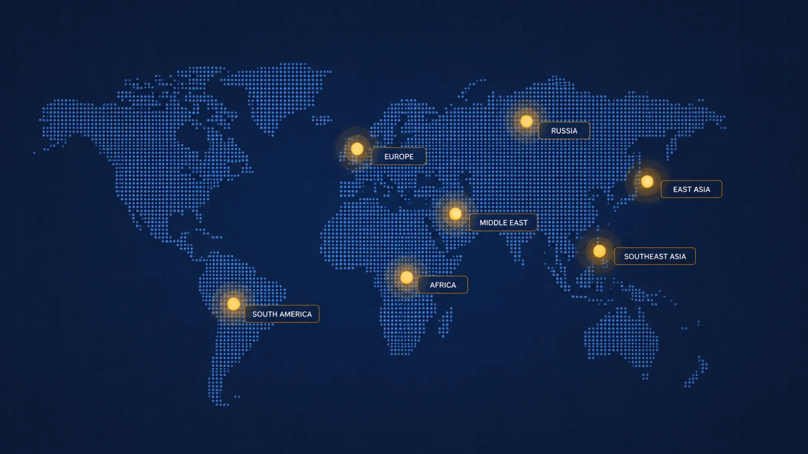 World map showing POWERFLOW global market presence