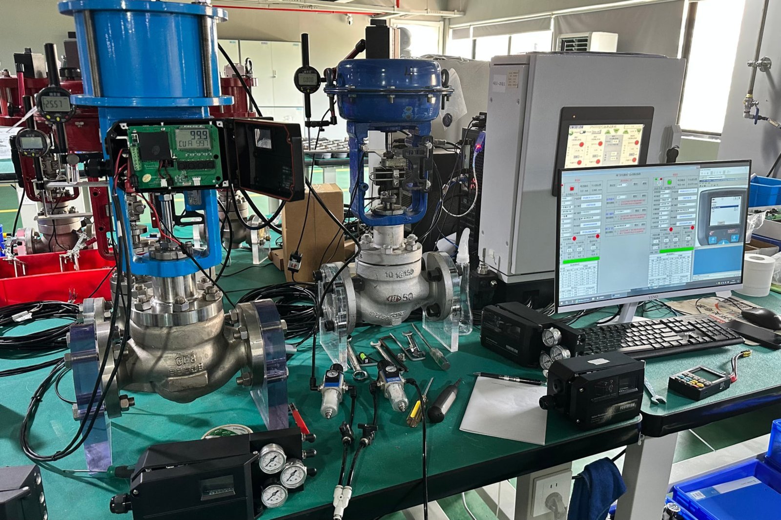 POWERFLOW valve positioner performance testing station