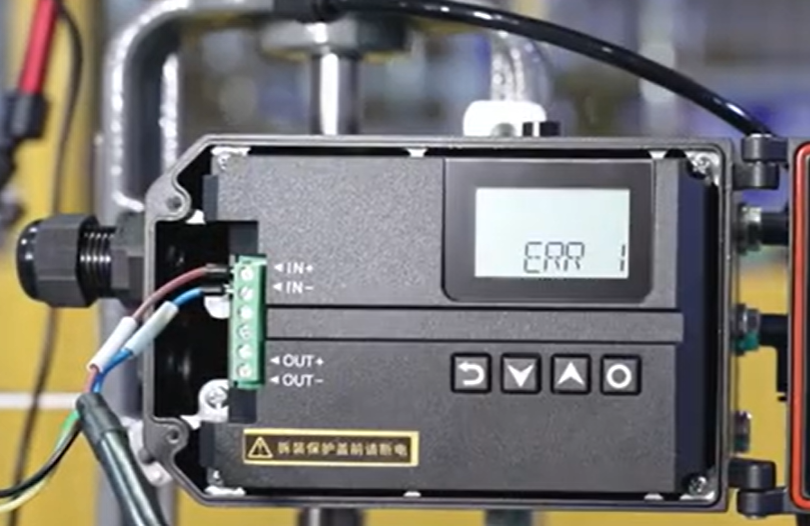 POWERFLOW valve positioner displaying ERR 1 during auto-calibration troubleshooting